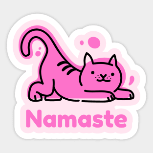 Cat Namaste Stretching Yoga Sticker